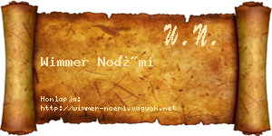 Wimmer Noémi névjegykártya